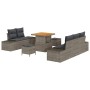 Conjunto de sofá de jardín con cojín 8 pcs Gris Claro Gris