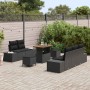 Conjunto de sofá de jardín 8 pcs Negro 90 x 55 x 71 cm