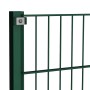 Panel de valla con postes de hierro 349x120 cm verde