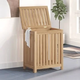 Wäschekorb aus massivem Teakholz 50x35x60 cm von vidaXL, Wäschekörbe - Ref: Foro24-340759, Preis: 72,27 €, Rabatt: %