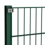 Panel de valla con postes de hierro 1212x120 cm verde