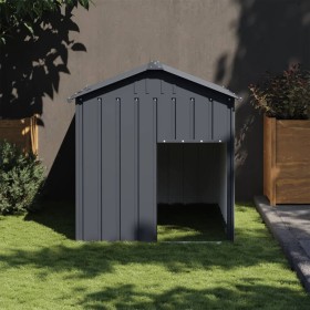 Caseta perros con tejado acero galvanizado gris 117x153x123 cm