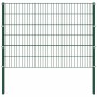Panel de valla con postes de hierro 1385x120 cm verde
