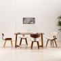 Sillas de comedor 4 unidades madera curvada y cuero sintético