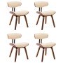 Sillas de comedor 4 unidades madera curvada y cuero sintético