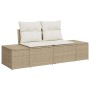 Conjunto de sofá de jardín 8 pcs Beige Poliratán