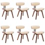 Sillas de comedor 6 unidades madera curvada y cuero sintético