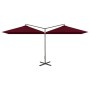 Sombrilla doble con poste de acero rojo burdeos 600x300 cm de vidaXL, Sombrillas - Ref: Foro24-312558, Precio: 166,30 €, Desc...