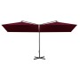 Sombrilla doble con poste de acero rojo burdeos 600x300 cm de vidaXL, Sombrillas - Ref: Foro24-312558, Precio: 166,30 €, Desc...