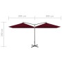 Sombrilla doble con poste de acero rojo burdeos 600x300 cm de vidaXL, Sombrillas - Ref: Foro24-312558, Precio: 166,30 €, Desc...