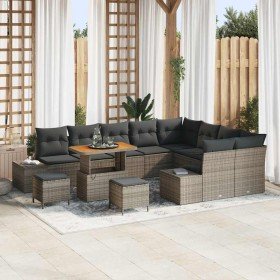 Conjunto de sofá de jardín 12 pcs Gris Claro y Gris Oscuro Conjunto de sofá de jardín 12 pcs Gris Claro y Gris Oscuro