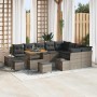 Conjunto de sofá de jardín 12 pcs Gris Claro y Gris Oscuro