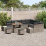 Conjunto de sofá de jardín 12 pcs Gris Claro y Gris Oscuro