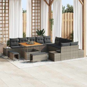 Conjunto de sofá de jardín 13 pcs Gris Claro y Gris Oscuro Conjunto de sofá de jardín 13 pcs Gris Claro y Gris Oscuro