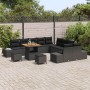 Conjunto de sofá de jardín 13 pcs Negro 80 x 80 x 71 cm