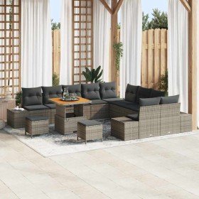 Conjunto de sofá de jardín 13 pcs Gris Claro y Gris Oscuro Conjunto de sofá de jardín 13 pcs Gris Claro y Gris Oscuro