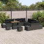 Conjunto de sofá de jardín 13 pcs Negro 90 x 55 x 71 cm