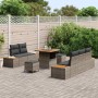 Conjunto de sofá de jardín 8 pcs Gris Claro y Gris Oscuro