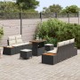 Conjunto de sofá de jardín 8 pcs Negro y crema 90 x 55 x 71 cm