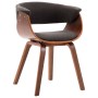 Sillas de comedor 6 uds madera curvada gris y tela