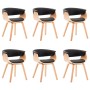 Sillas de comedor 6 unidades madera y cuero sintético negro