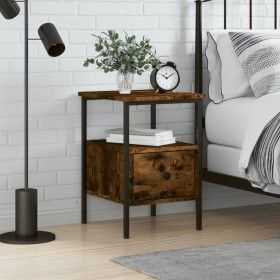 Smoked oak engineered wood bedside table 34x36x50 cm by vidaXL, Nightstands - Ref: Foro24-826047, Price: 40,56 €, Discount: %
