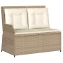 Banco de jardín con cojín Beige Poliratán