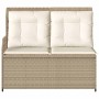 Banco de jardín con cojín Beige Poliratán