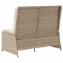 Banco de jardín con cojín Beige Poliratán