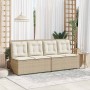 Banco de jardín con cojín Beige Poliratán