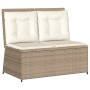 Banco de jardín con cojín Beige Poliratán