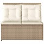 Banco de jardín con cojín Beige Poliratán