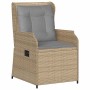 Banco de jardín con cojín 2 pcs Beige Poliratán