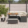 Conjunto de sofá de jardín con cojín 8 pcs Negro Poliratán