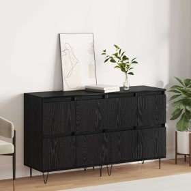 Tableros Lateral 2 pcs Roble negro 120 x 35 x 70 cm