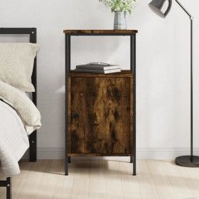 Smoked oak engineered wood bedside table 41x31x80 cm by vidaXL, Nightstands - Ref: Foro24-825927, Price: 41,16 €, Discount: %