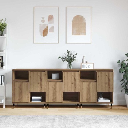 Tableros Lateral 3 pcs Roble artisan 180 x 35 x 70 cm