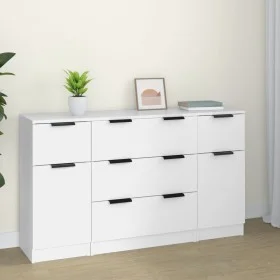 Set mit 3 Stück Sideboard aus weißem Sperrholz von vidaXL, Sideboards - Ref: Foro24-3115820, Preis: 166,71 €, Rabatt: %