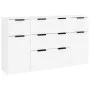 Set mit 3 Stück Sideboard aus weißem Sperrholz von vidaXL, Sideboards - Ref: Foro24-3115820, Preis: 166,71 €, Rabatt: %