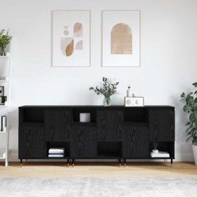 Tableros Lateral 3 pcs Roble negro 180 x 35 x 70 cm