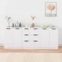 Dreiteiliges Sideboard aus weißem Sperrholz von vidaXL, Sideboards - Ref: Foro24-3115780, Preis: 184,97 €, Rabatt: %