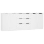 Aparador de 3 piezas madera contrachapada blanco
