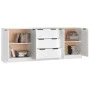 Dreiteiliges Sideboard aus weißem Sperrholz von vidaXL, Sideboards - Ref: Foro24-3115780, Preis: 184,97 €, Rabatt: %