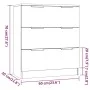 Dreiteiliges Sideboard aus weißem Sperrholz von vidaXL, Sideboards - Ref: Foro24-3115780, Preis: 184,97 €, Rabatt: %