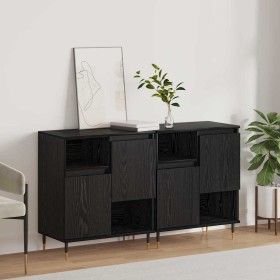 Tableros Lateral 2 pcs Roble negro 120 x 35 x 70 cm
