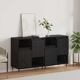 Tableros Lateral 2 pcs Roble negro 120 x 35 x 70 cm