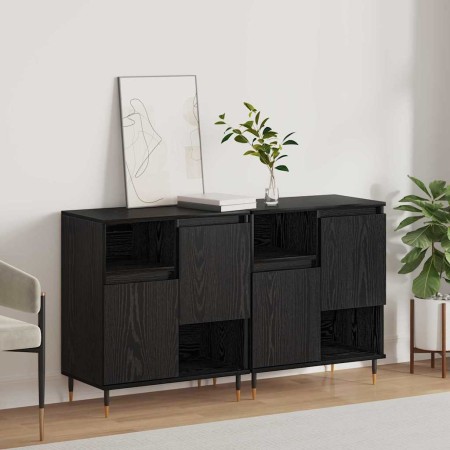 Tableros Lateral 2 pcs Roble negro 120 x 35 x 70 cm