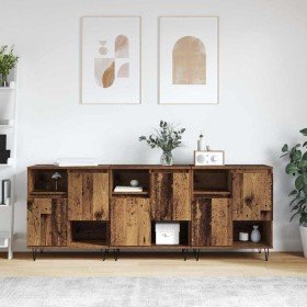 Tableros Lateral 3 pcs Madera vieja 180 x 35 x 70 cm