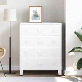 Cajoner industrial de metal blanca 78x40x93 cm