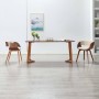 Sillas de comedor 2 uds madera curvada y cuero sintético crema